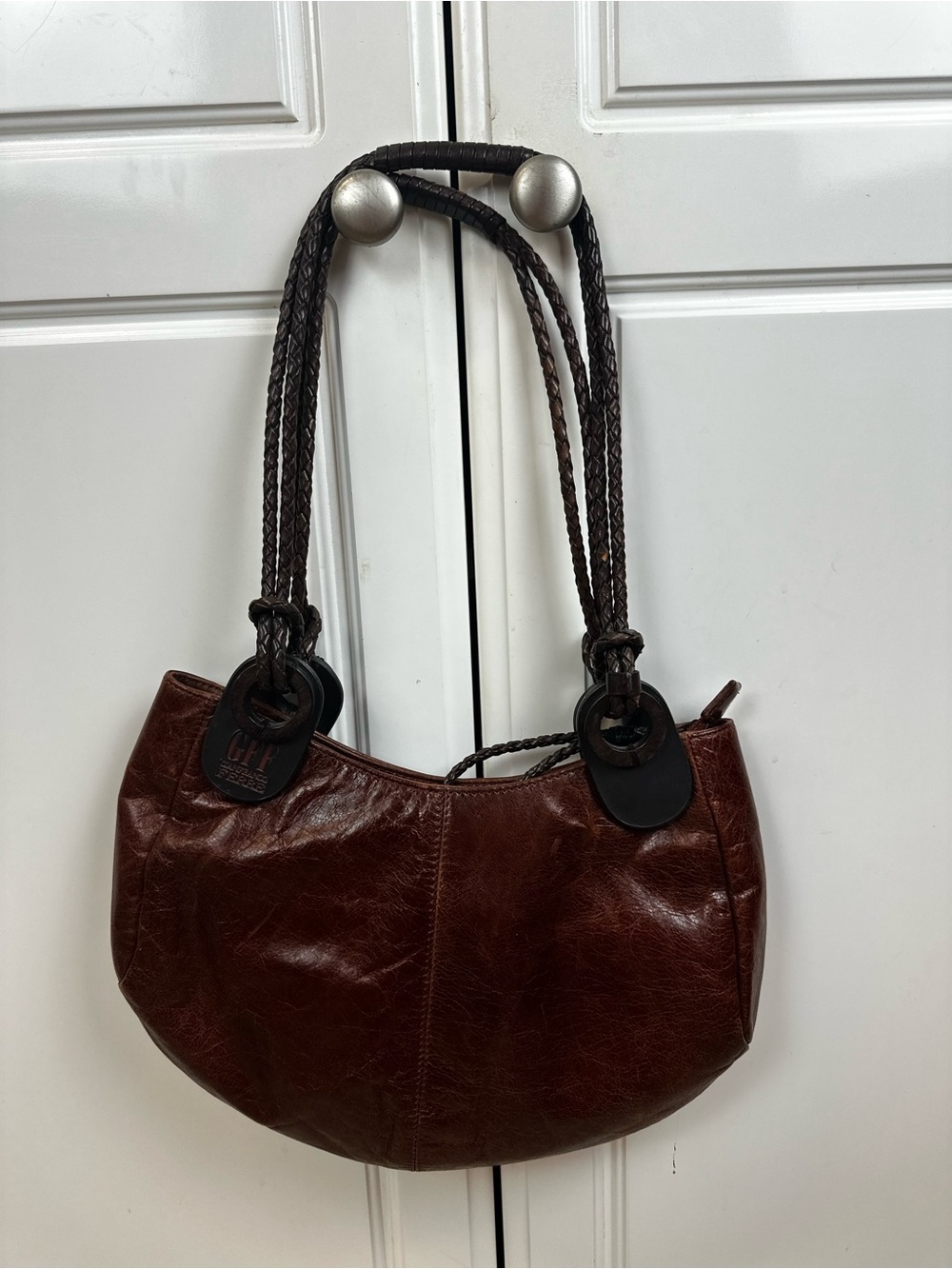 Vintage Gianfranco Ferré Distressed Brown Leather Purse Bag